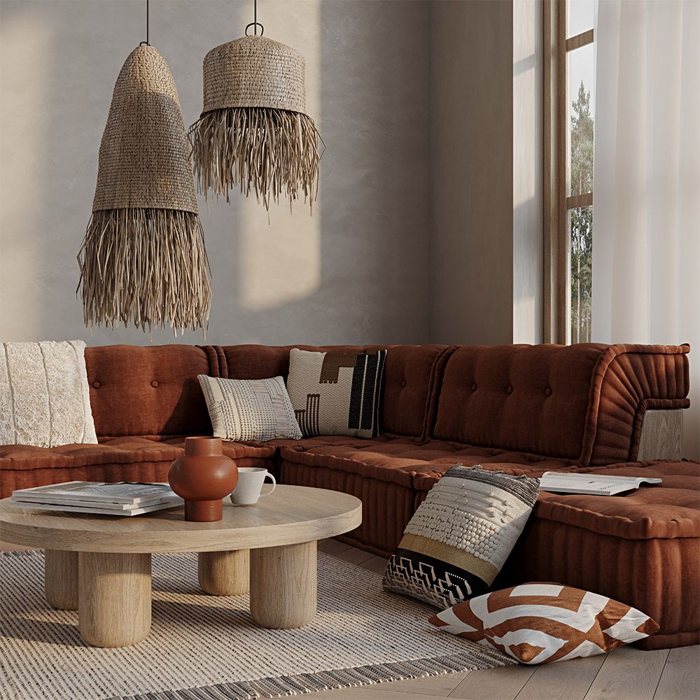 Recyceltes Garn kissen im Boho Bali-Stil, quadratisch bezug + füllung - Chloe