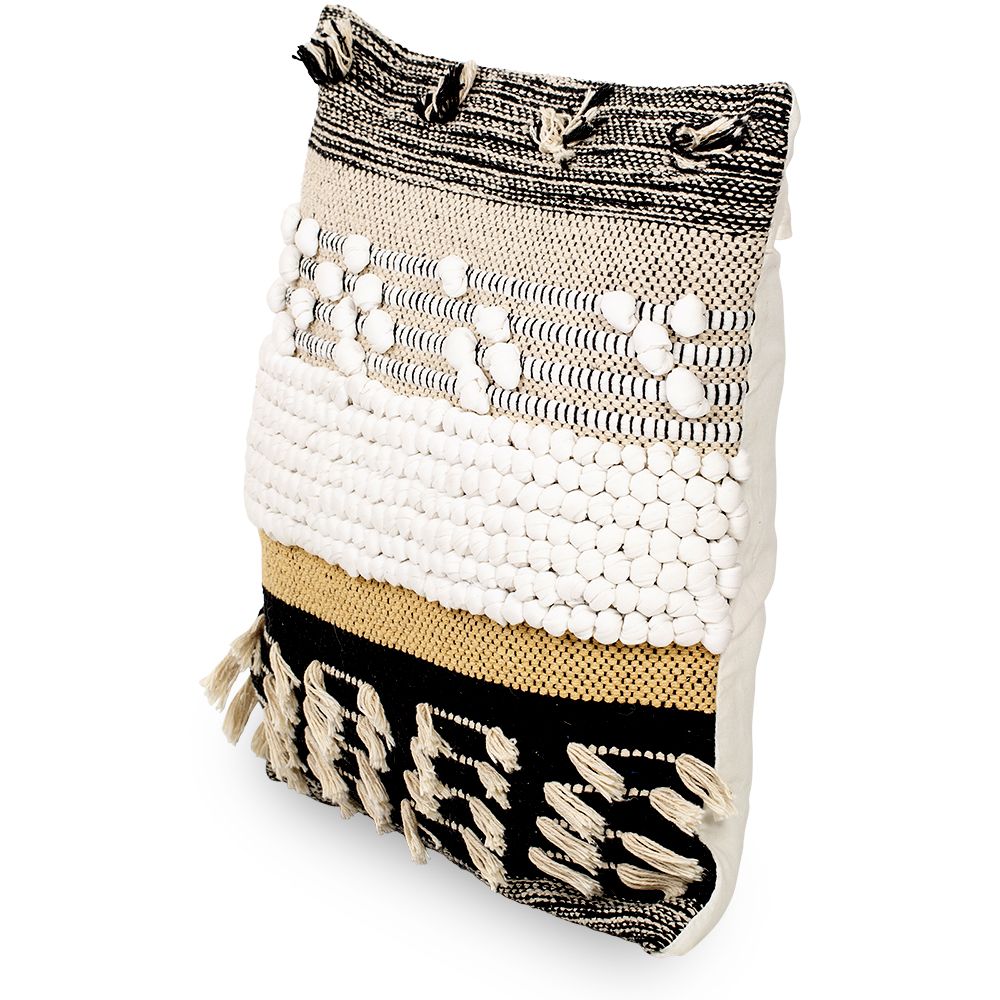 Baumwollkissen im Boho Bali-Stil, quadratisch bezug + füllung - Claudia