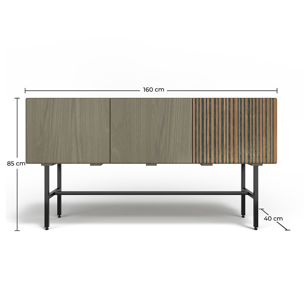 Holz-Sideboard - Vintage Design - 2 Türen - Zesnar