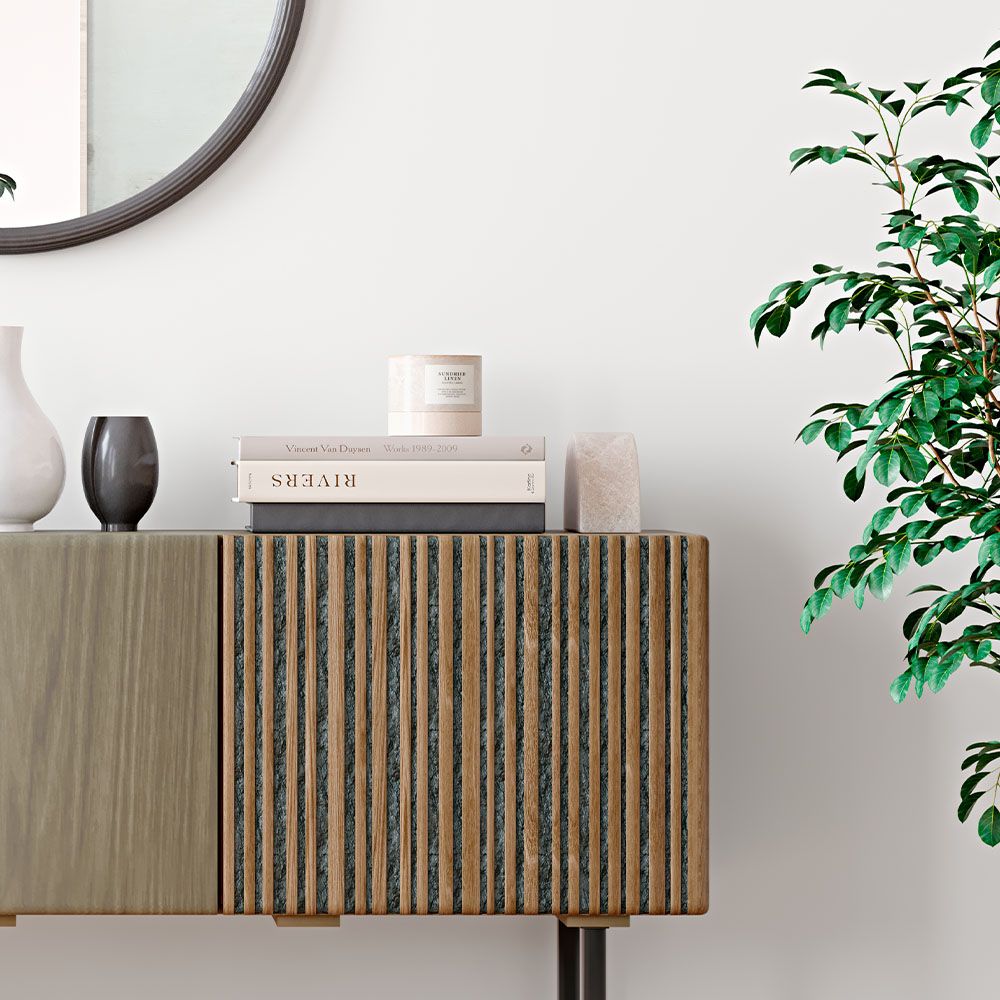 Holz-Sideboard - Vintage Design - 2 Türen - Zesnar